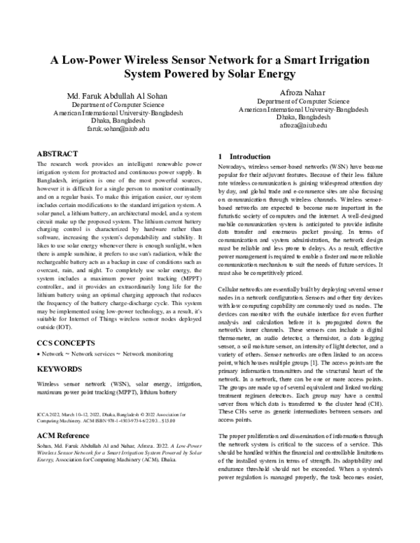 (PDF) A Low-Power Wireless Sensor Network for a Smart Irrigation System ...