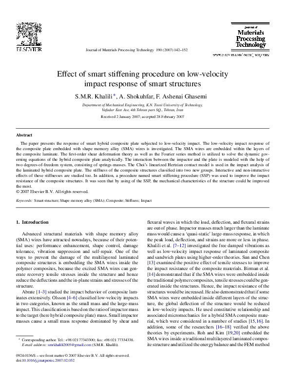(PDF) Effect of smart stiffening procedure on low-velocity impact ...
