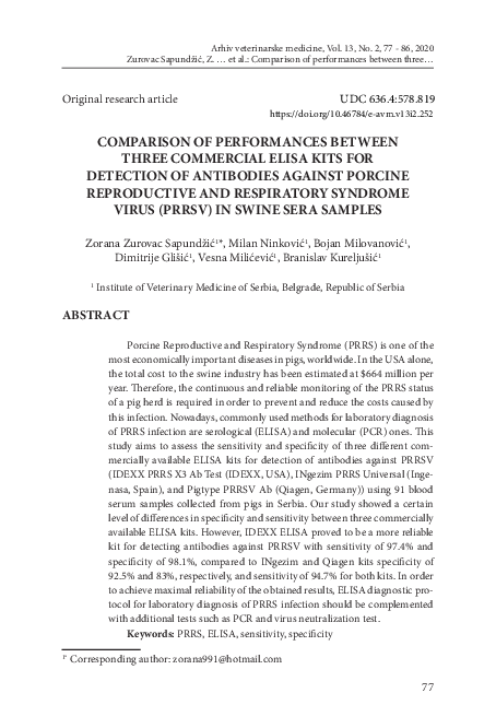 (PDF) Comparison of performances between three commercial ELISA kits ...