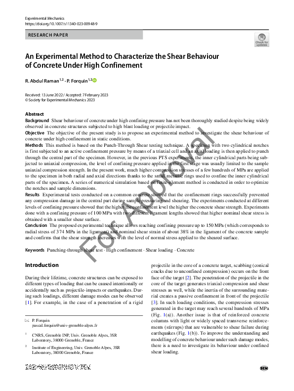 (PDF) An Experimental Method to Characterize the Shear Behaviour of ...