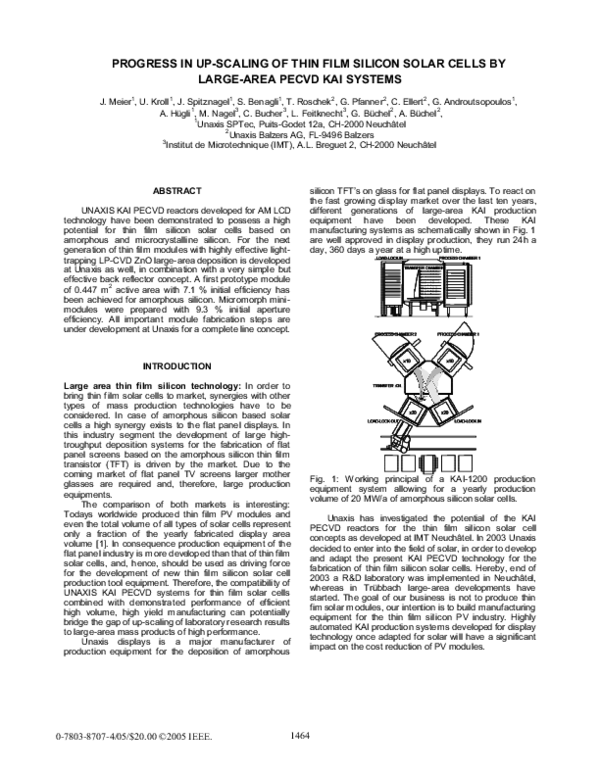 (PDF) Progress in up-scaling of thin film silicon solar cells by large ...