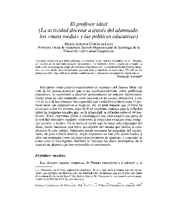 (PDF) El profesor ideal