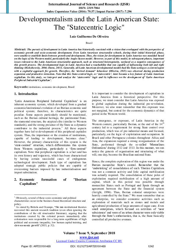 (PDF) Developmentalism and the Latin American State : The ...