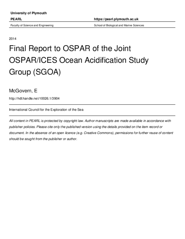 (PDF) Final Report to OSPAR of the Joint OSPAR/ICES Ocean Acidification ...