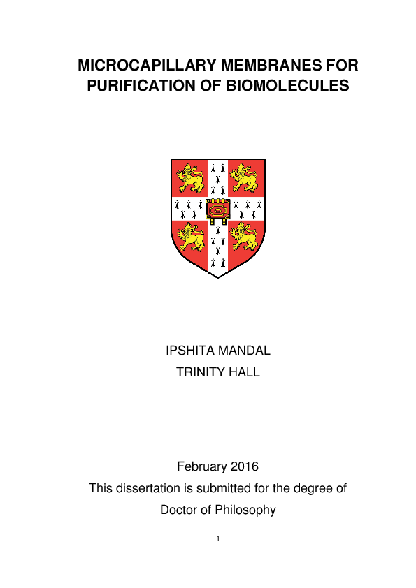 (PDF) Microcapillary membranes for purification of biomolecules ...