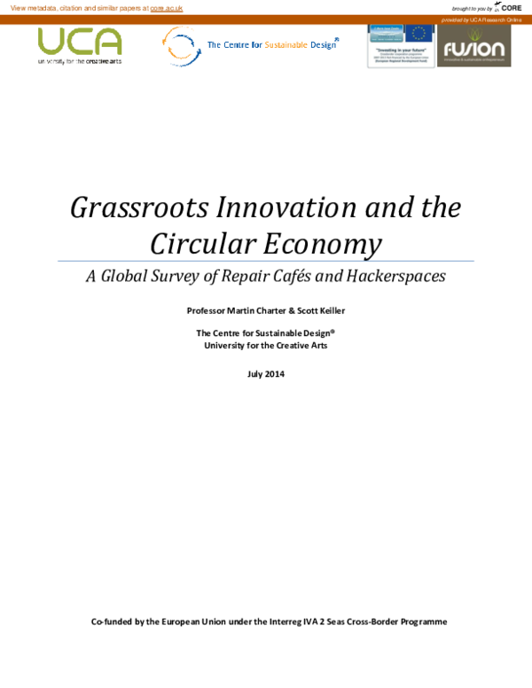 (PDF) Grassroots innovation and the circular economy: a global survey ...