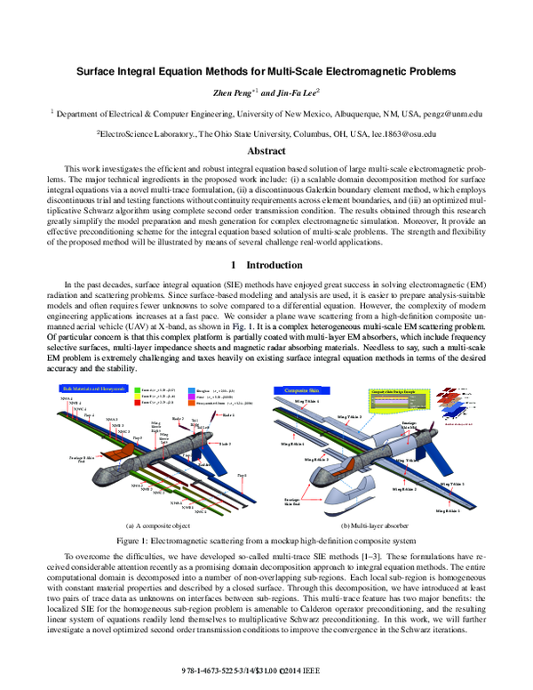 (PDF) Surface integral equation methods for multi-scale electromagnetic ...