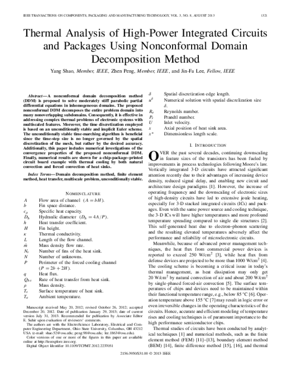 (PDF) Thermal Analysis of High-Power Integrated Circuits and Packages ...