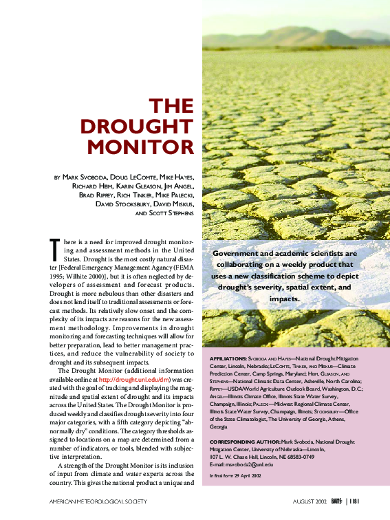 (PDF) The Drought Monitor