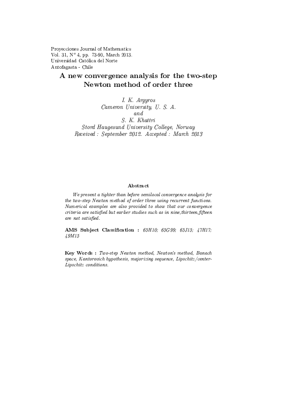 (PDF) A new convergence analysis for the two-step Newton method of ...