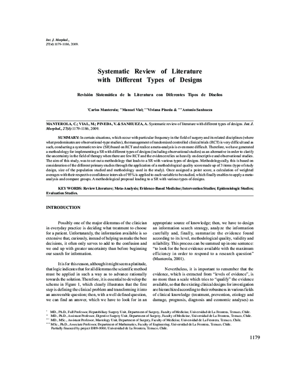 (PDF) Systematic Review of Literature with Different Types of Designs