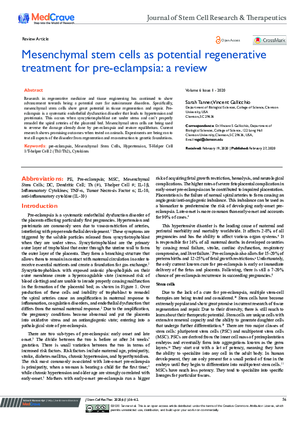 (PDF) Mesenchymal stem cells as potential regenerative treatment for ...