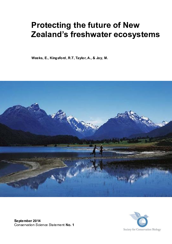 (PDF) Protecting the future of New Zealand’s freshwater ecosystems