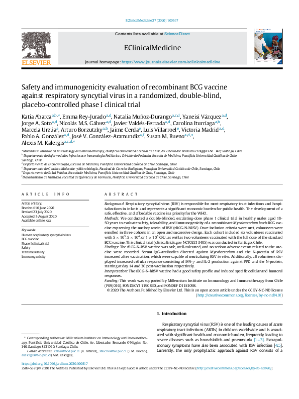 (PDF) Safety and immunogenicity evaluation of recombinant BCG vaccine ...