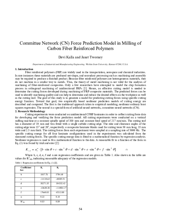 (PDF) Committee Network (CN) force prediction model in milling of ...