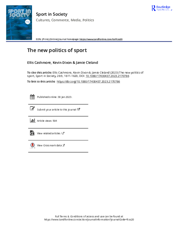(PDF) The new politics of sport