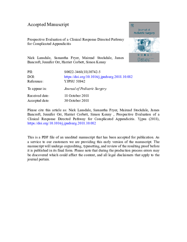 (PDF) Prospective evaluation of a clinical response directed pathway ...
