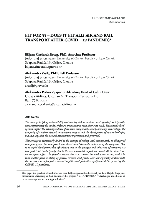 (PDF) FIT FOR 55 -DOES IT FIT ALL? AIR AND RAIL TRANSPORT AFTER COVID ...