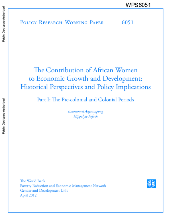 (PDF) The Contribution of African Women to Economic Growth and ...