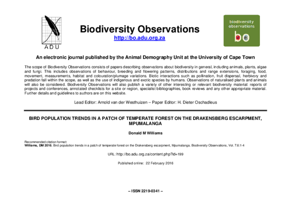 (PDF) Bird population trends in a patch of temperate forest on the ...