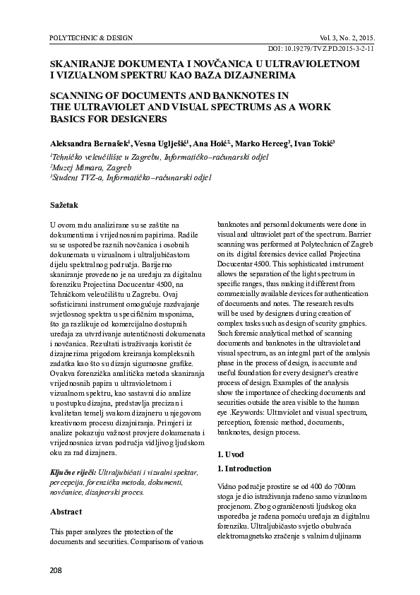 (PDF) Scanning of Documents and Banknotes in the Ultraviolet and Visual ...