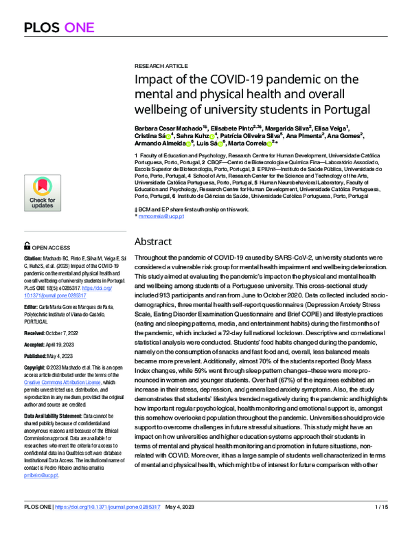 (PDF) Impact of the COVID-19 pandemic on the mental and physical health ...