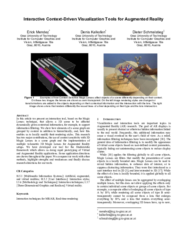 (PDF) Interactive context-driven visualization tools for augmented reality