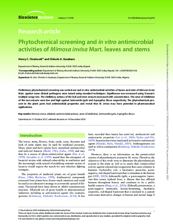 (PDF) Phytochemical screening and in vitro antimicrobial activities of ...