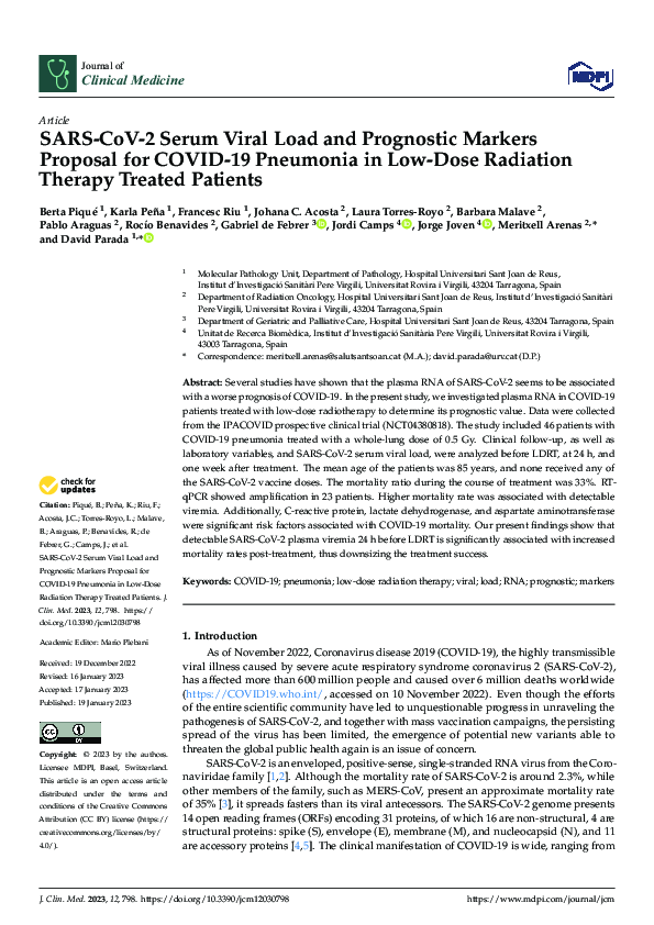 (PDF) Viral Load and Prognosis in COVID-19 Therapy