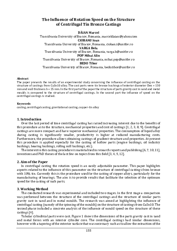 (PDF) The Influence of Rotation Speed on the Structure of Centrifugal ...