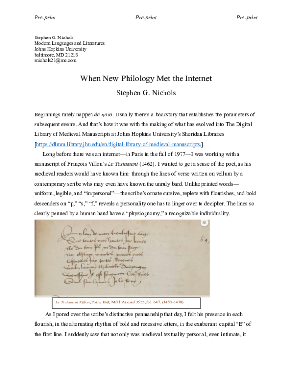 (PDF) When New Philology Met the Internet