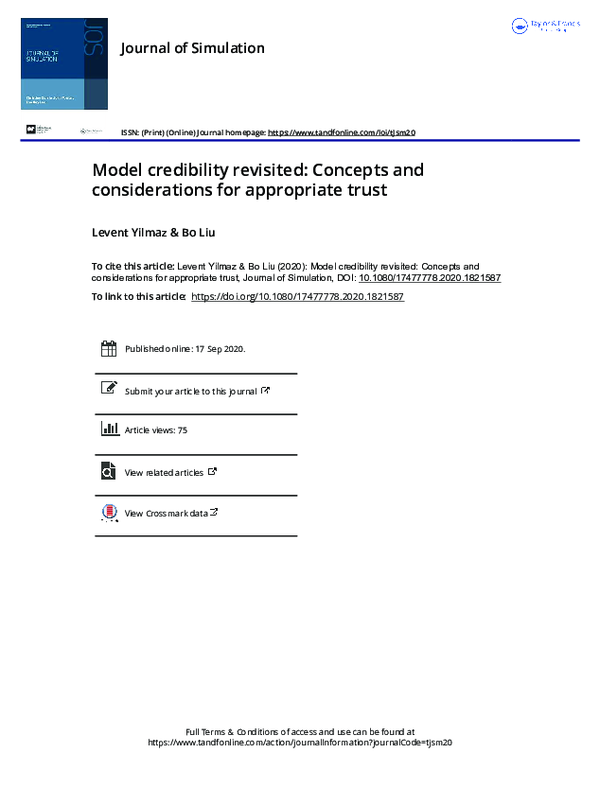 (PDF) Model credibility revisited: Concepts and considerations for ...