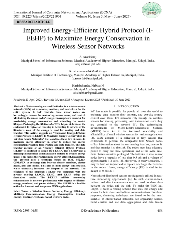(PDF) Improved Energy-Efficient Hybrid Protocol (I-EEHP) to Maximize ...