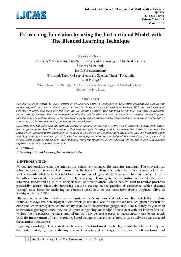 (PDF) E-Learning Education by using the Instructional Model with The ...