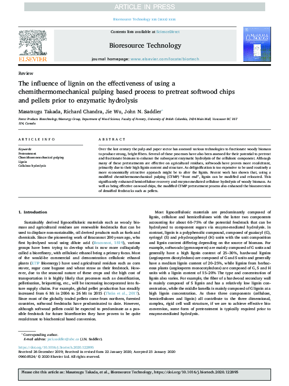 (PDF) The influence of lignin on the effectiveness of using a ...