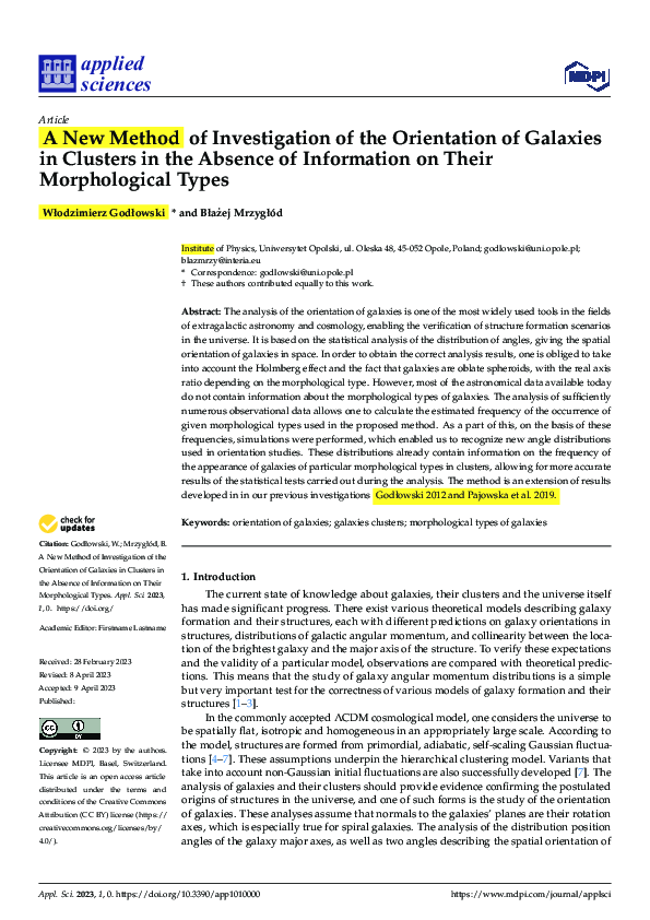 (PDF) A New Method of Investigation of the Orientation of Galaxies in ...