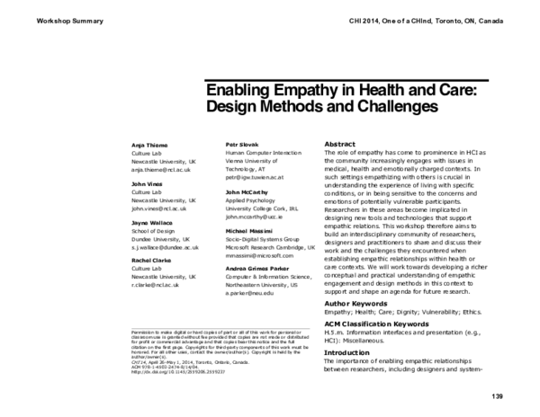 (PDF) Enabling empathy in health and care
