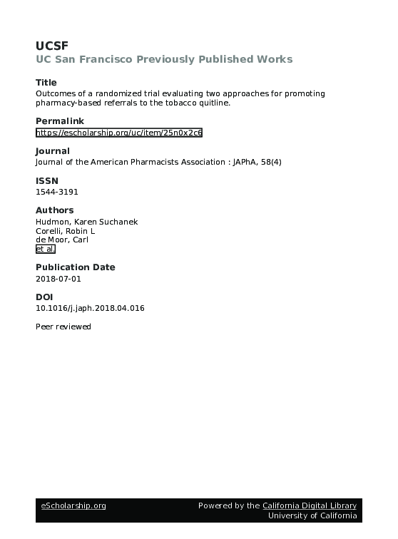 (PDF) Outcomes of a randomized trial evaluating two approaches for ...