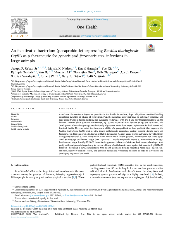 (PDF) An inactivated bacterium (paraprobiotic) expressing Bacillus ...