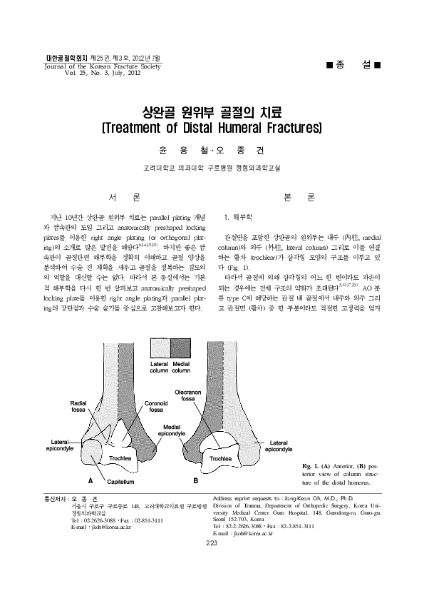 (PDF) Treatment of Distal Humeral Fractures