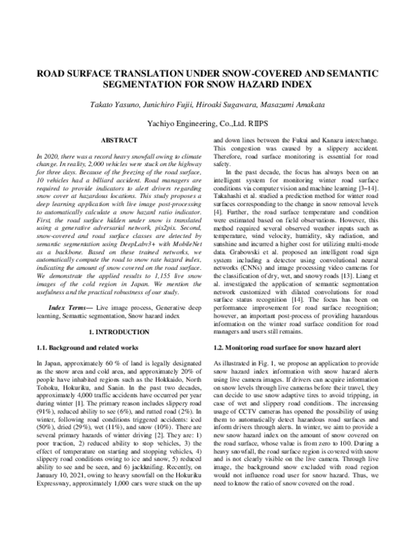 (PDF) Road Surface Translation Under Snow-Covered and Semantic ...