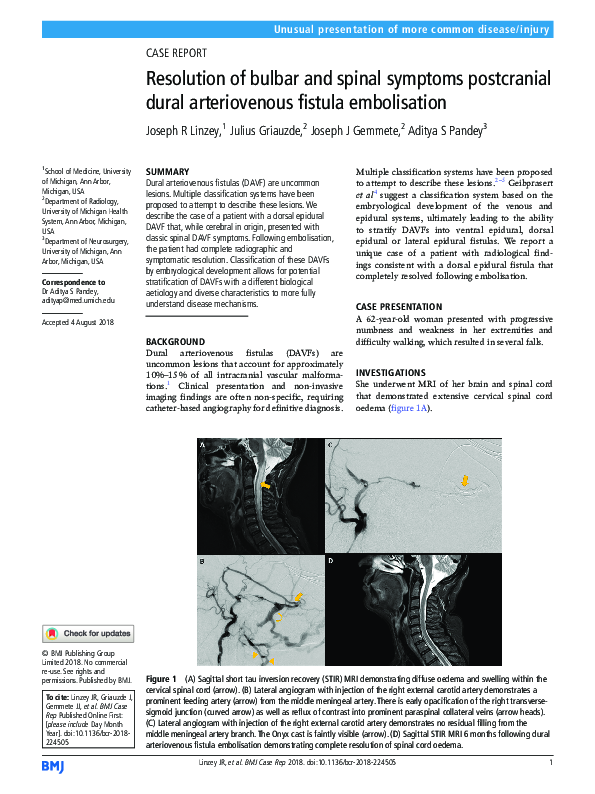(PDF) Resolution of bulbar and spinal symptoms postcranial dural ...