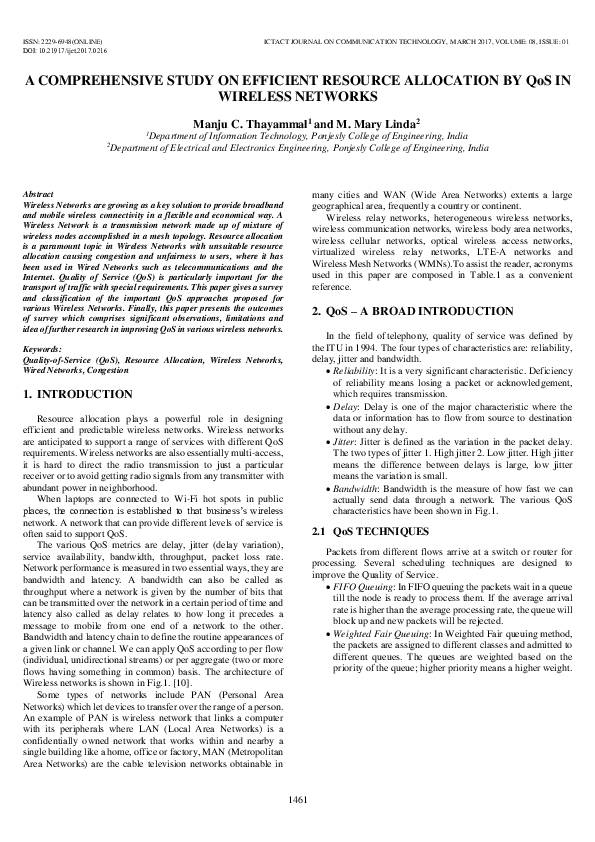 (PDF) A COMPREHENSIVE STUDY ON EFFICIENT RESOURCE ALLOCATION BY QoS IN ...