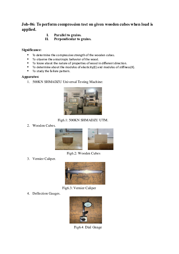 (PDF) To perform compression test on given wooden cubes when load is ...