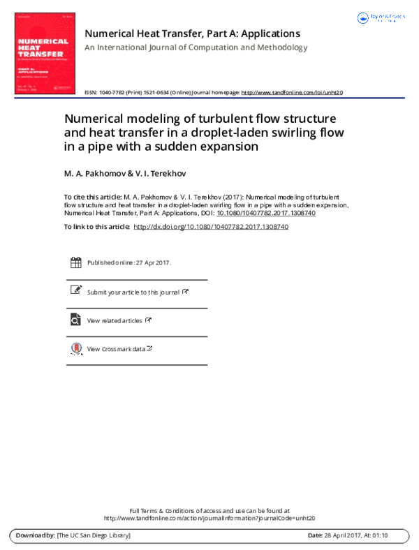 (PDF) Numerical modeling of turbulent flow structure and heat transfer ...
