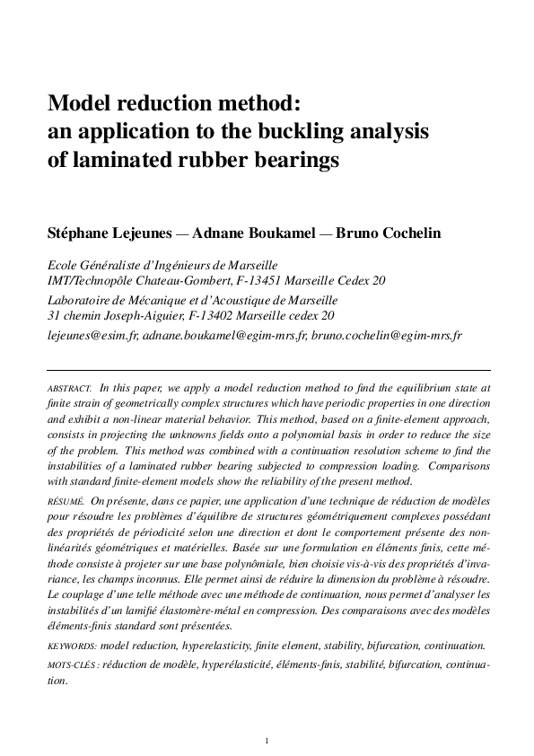 (PDF) Model reduction method: an application to the buckling analysis ...