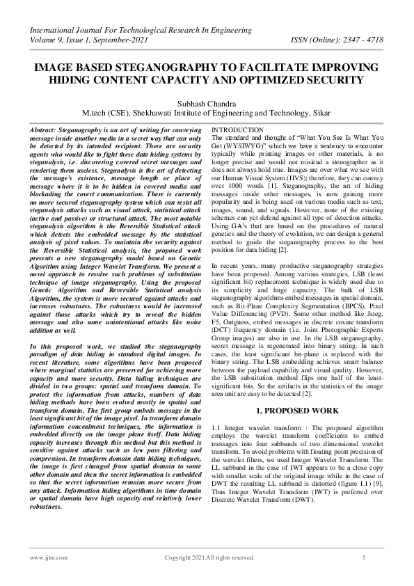 (PDF) Image Based Steganography to Facilitate Improving Counting-Based ...