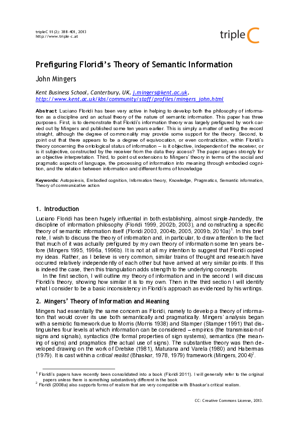 (PDF) CC: Creative Commons License, 2013. Prefiguring Floridi’s Theory ...