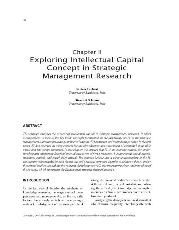 (PDF) Exploring Intellectual Capital Concept in Strategic Management ...