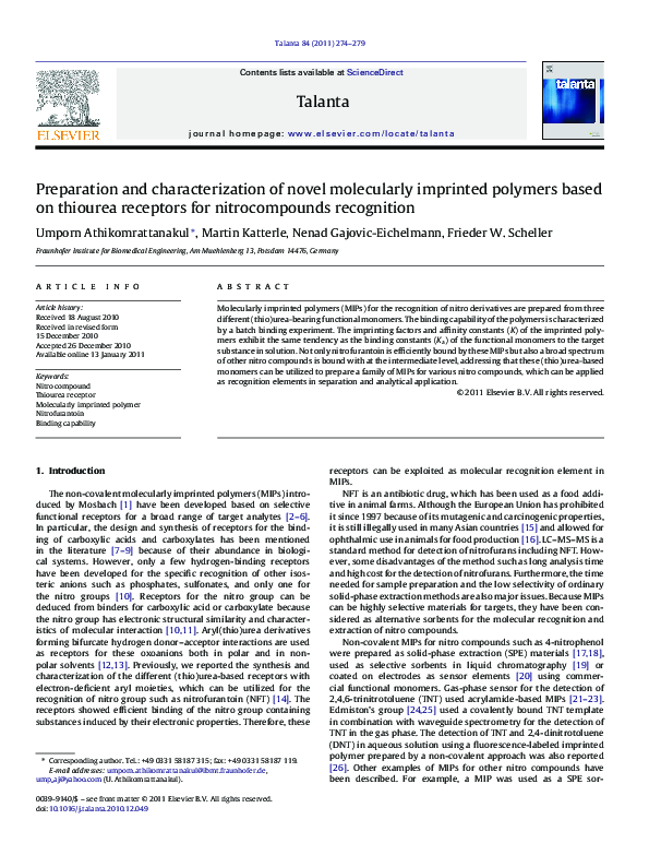 (PDF) Preparation and characterization of novel molecularly imprinted ...
